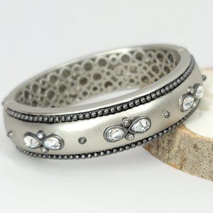 NWT Art Deco Pave CZ Hinged Magnetic Cuff Bangle